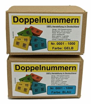 Doppelnummern "neutral" - VPE 1000 - Großmenge ab 100.000 Stück